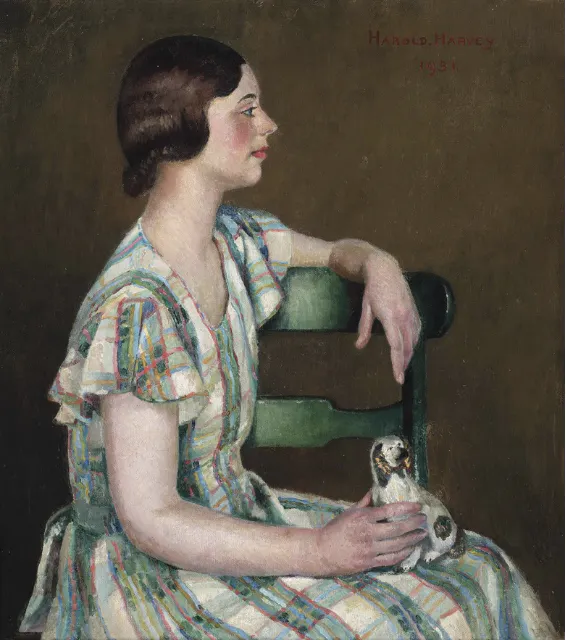 Harold C. Harvey (1874-1941), Study in Green, 1931. Olja på canvas. Målningen säljs hos Christie's den 22 mars. 
