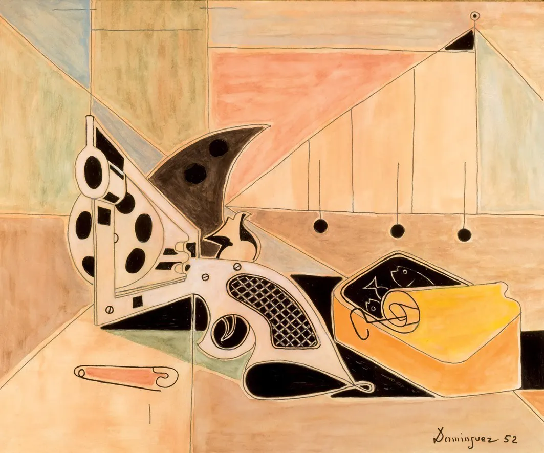 ÓSCAR DOMÍNGUEZ (1904 - 1957), Revólver y lata de sardinas, 1952, signiert
