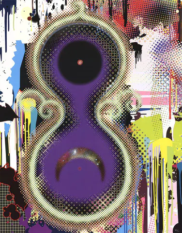 Takashi Murakami (Japan, 1962), "Genome No. 10", 2009. Litografi, signerad och numrerad.