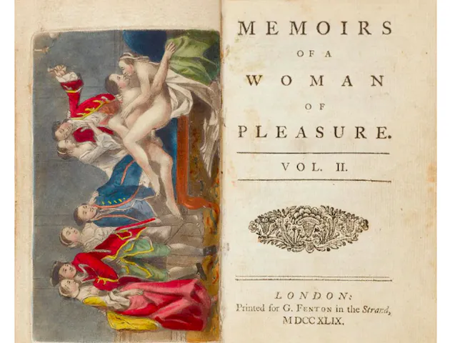 John Cleland, "Memoirs of a Woman of Pleasure". På auktion hos Koller.