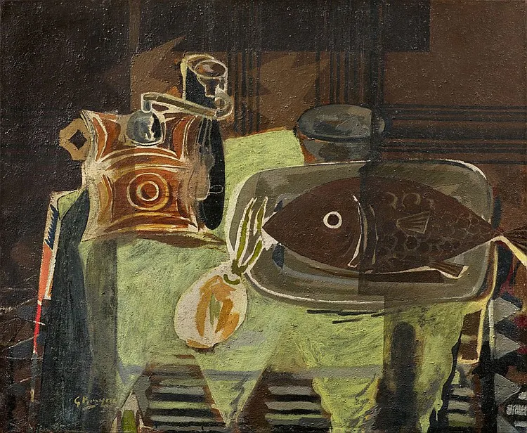 GEORGES BRAQUE (1882 Argenteuil - 1963 Paris) - Le moulin à café, Öl, Sand/Lwd., signiert, 1942
