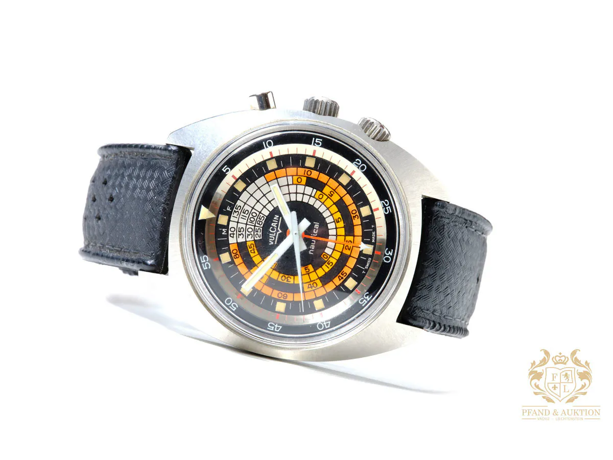Vulcain Nautical Cricket Vintage Watch, rostfritt stål, circa 1970s