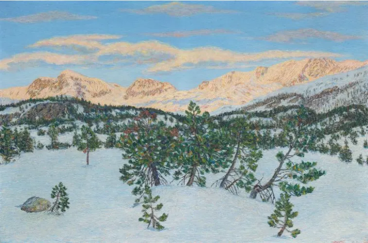 GOTTARDO SEGANTINI (1882 Pusiano – 1974 Maloja) - Sera d'Inverno, Öl/Lwd., bezeichent, signiert und datiert, 1919
