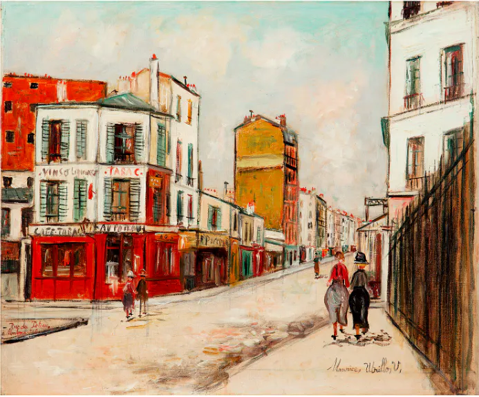 MAURICE UTRILLO (1883-1955) - Rue du Poteau, Montmartre, Öl/Lwd., signiert