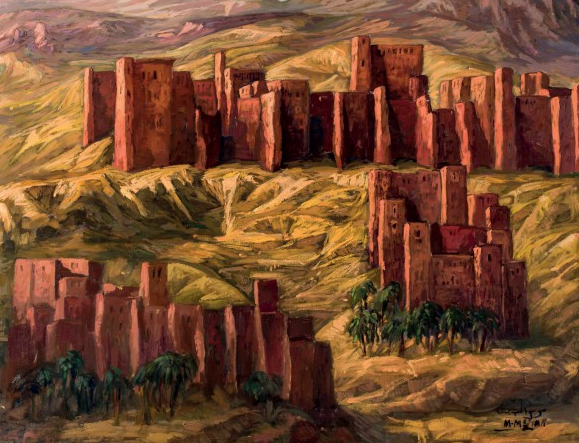 Meriem Mezian "Kashbah" Huile sur toile