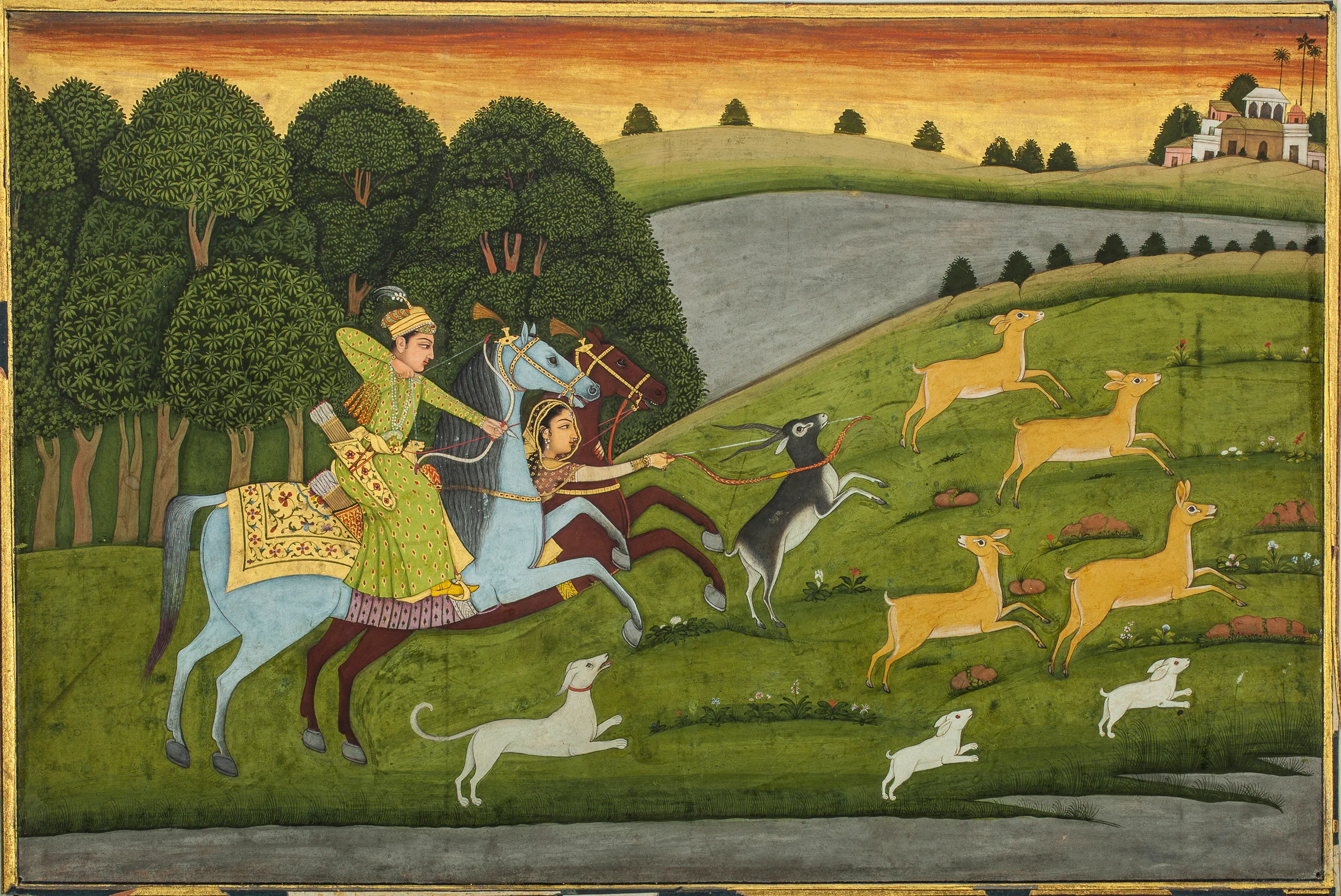Rani Rupmati et Baz Bajdur dans une peinture traditionnelle. Photo domaine public