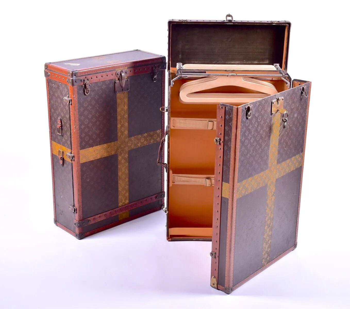 Louis Vuitton: Two 1930s Louis Vuitton travelling wardrobes