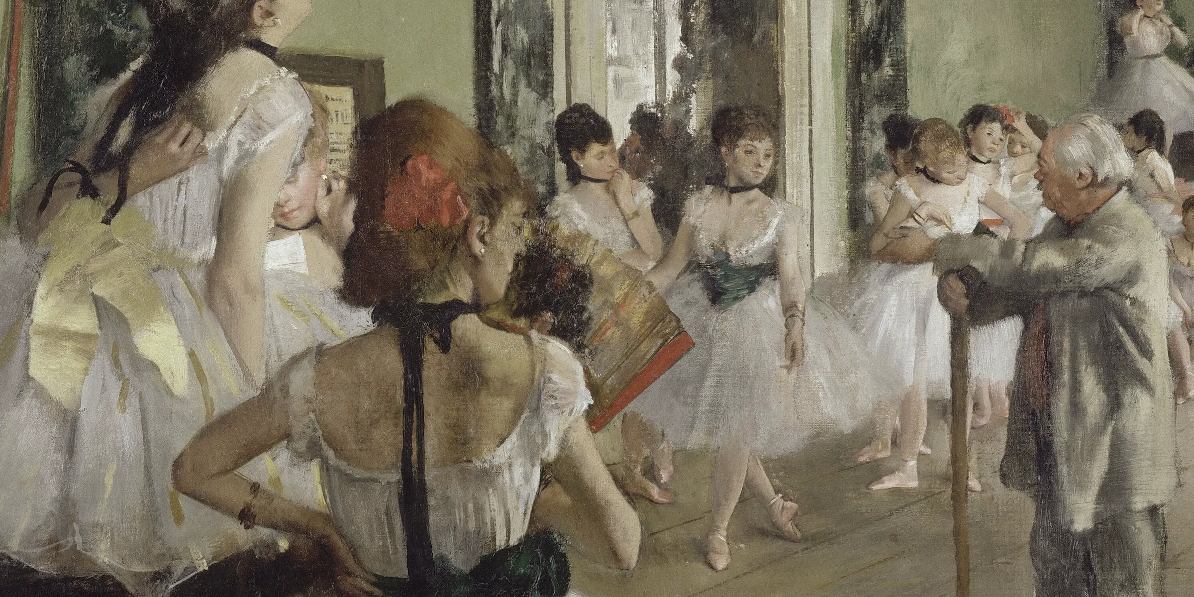 Edgar Degas (1834-1917), Der Tanzunterricht, um 1874, Öl/Lwd., 85 x 75 cm, Musée d'Orsay, Paris. Foto gemeinfrei (Detail)