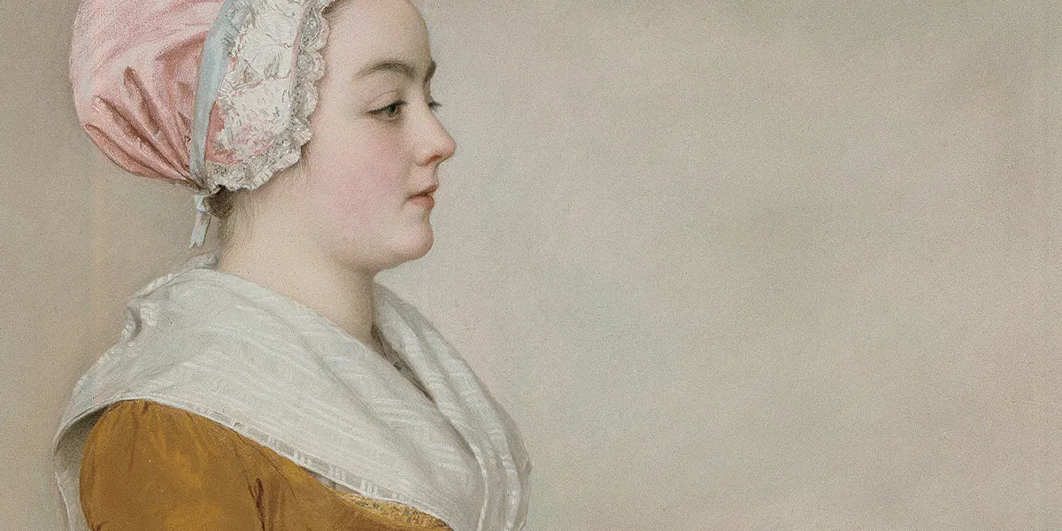 Jean-Étienne Liotard (1702-1789), The Chocolate Girl, ca. 1744, pastel on parchment, 82.5 x 52.5 cm, Gemäldegalerie Alte Meister, Dresden. Photo in the public domain (detail)