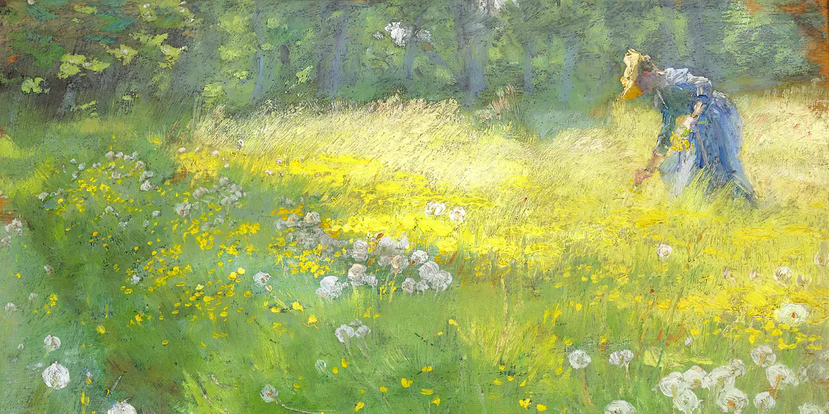 P. S. Krøyer (1851-1909), Fru Marie Krøyer i Haven paa Skagen, signé et daté S.K. 22 juin 1892, huile sur panneau, 23 x 33 cm. Photo © Bruun Rasmussen (détail)