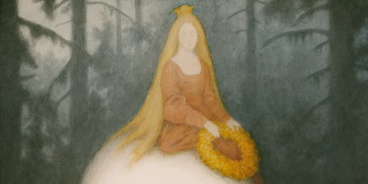 Theodor Kittelsen (1857-1914), ‘Kvitebjørn kong Valemon’, 1912, mixed media, 670 x 498 cm, signed and dated. Photo © Grev Wedels Plass Auksjoner (detail)