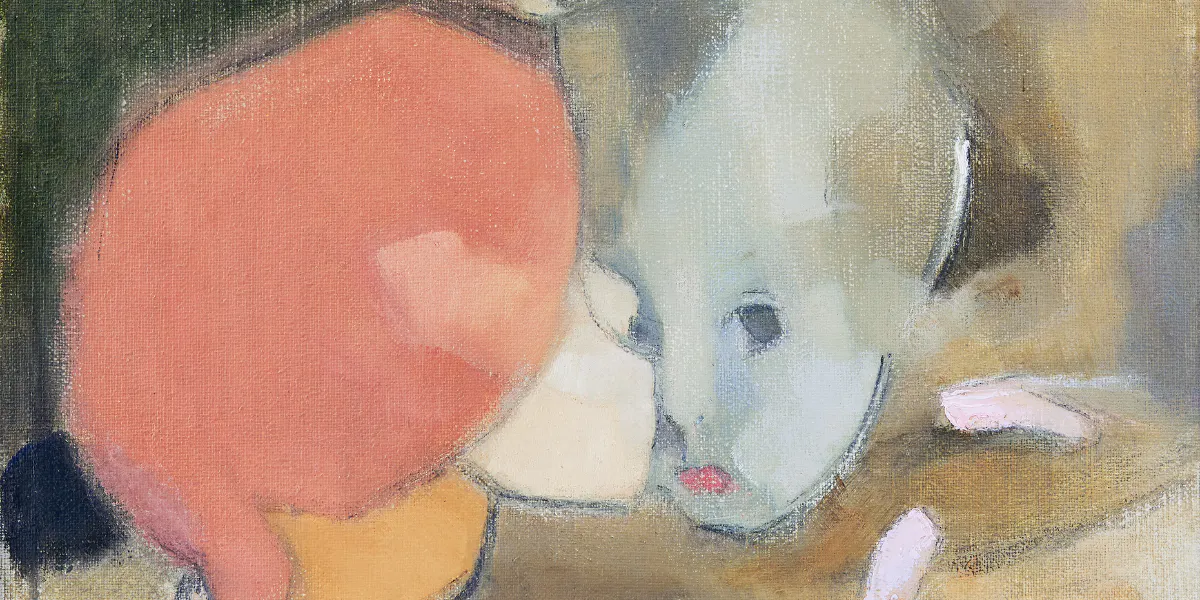 Helene Schjerfbeck (1862‑1946), ‘Syskonen’, olja på duk, 1944. Foto © Uppsala Auktionskammare (detalj)