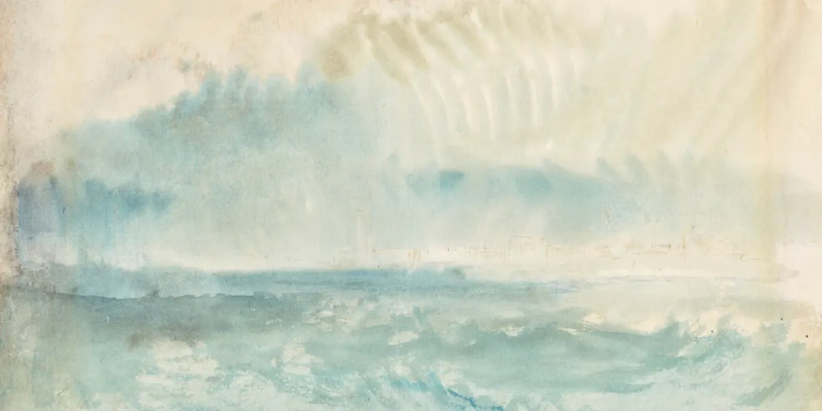’The approach to Venice’ eller ’Venice from the lagoon’ av Joseph Mallord William Turner, ca 1840. Såld på Christie's auktion den 4 februari 2025 för 327 600 dollar. Foto © Christie's (detalj)