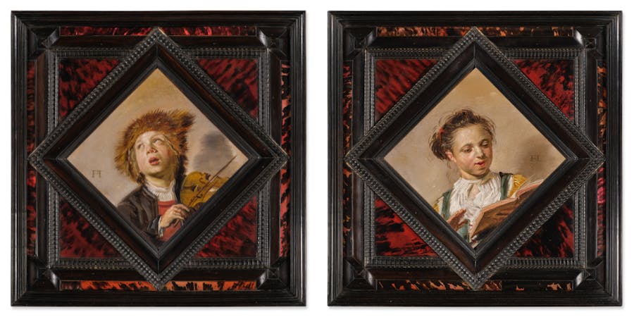 Frans Hals, Boy Playing the Violin; Girl Singing, oil on panel, a pair, estimated at $6-8 million. Photo © Sotheby's