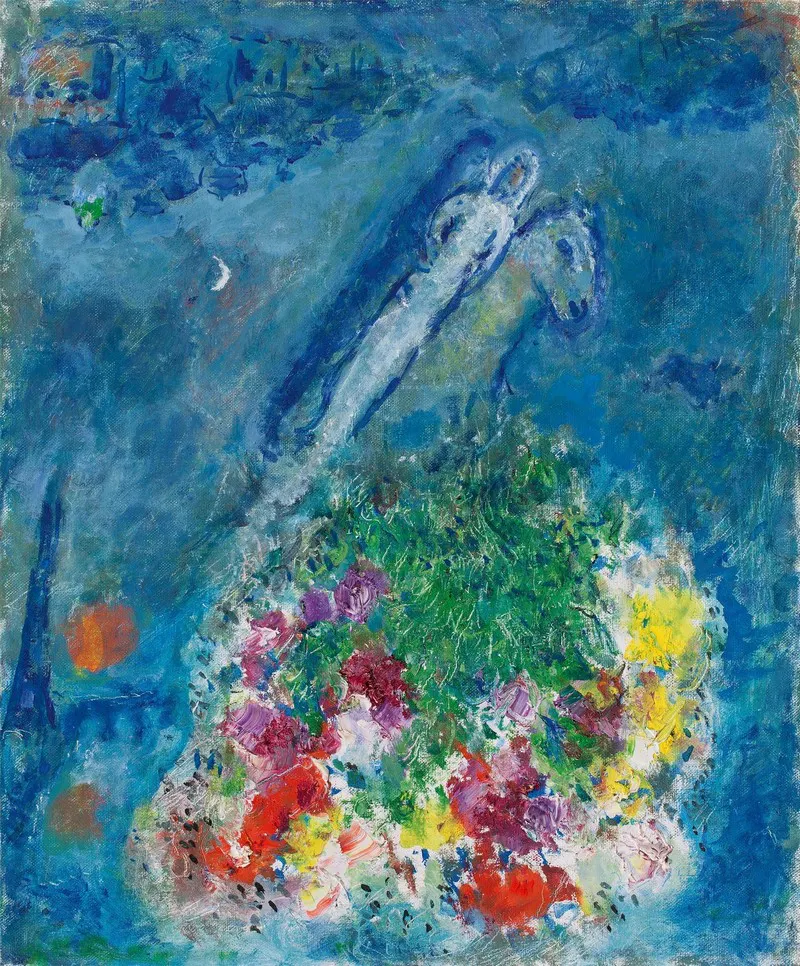MARC CHAGALL. Les mariés dans le ciel fleuri (1978-80)