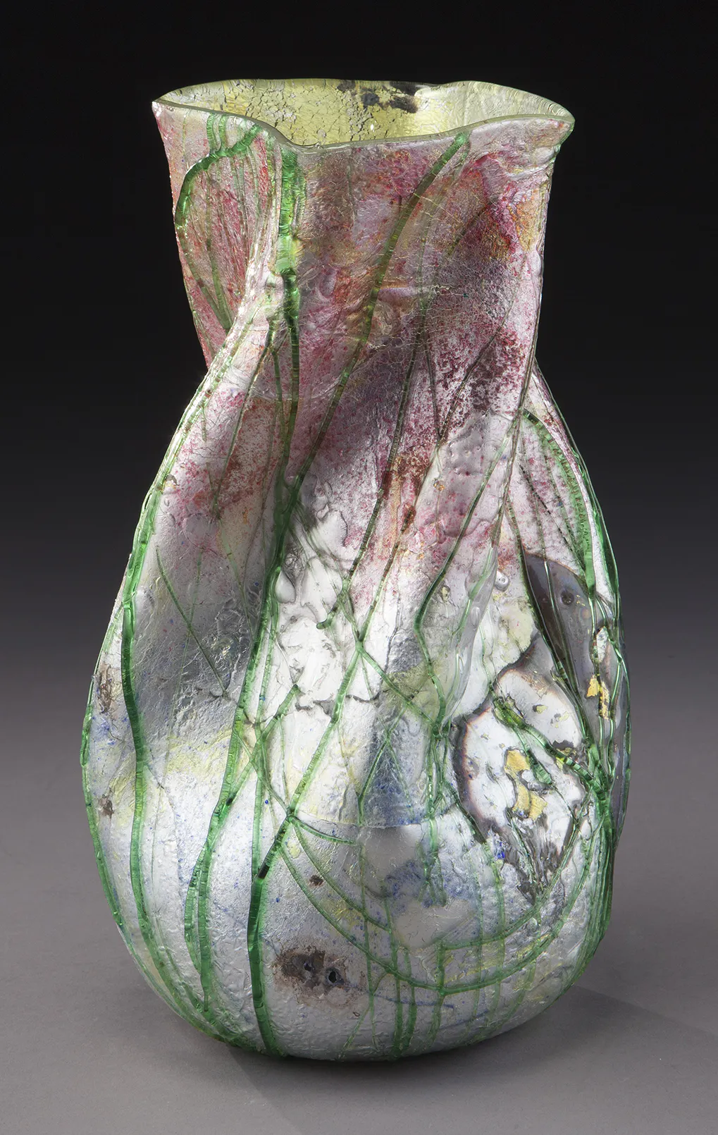 Steven & Williams Silveria Glass Vase Twist Form, c. 1920. Photo: Dallas Auction Gallery