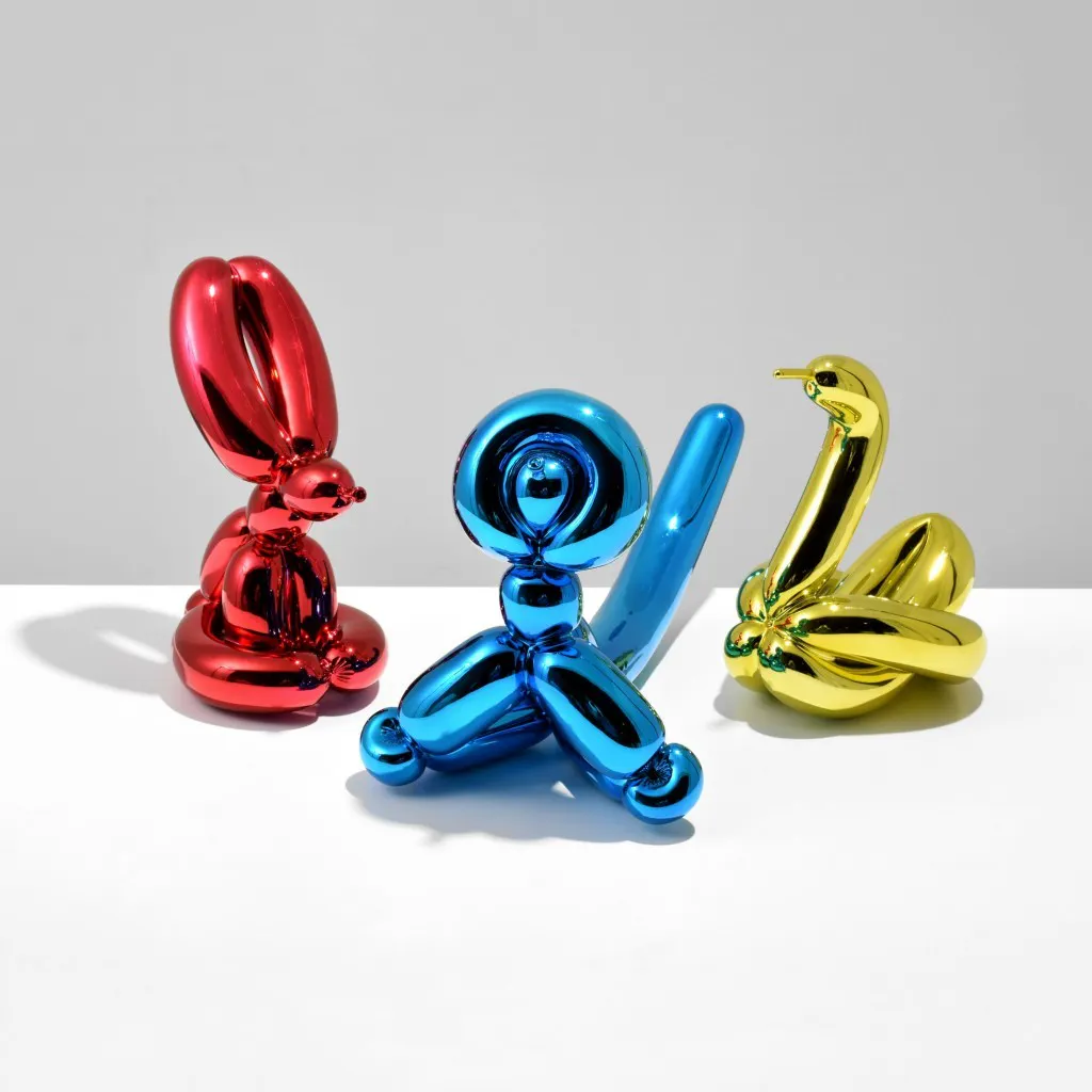 Jeff Koons, ‘Balloon Rabbit, Monkey, Swan Sculptures, Set of 3’. Photo: Palm Beach Modern Auctions