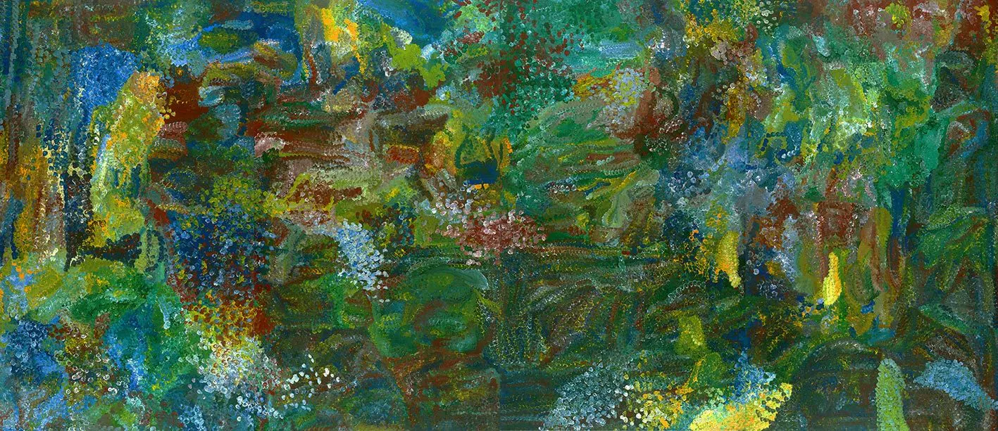 EMILY KAME KNGWARREYE (vers 1910-1996) - Earth's Creation I, Peinture polymère synthétique sur lin belge, 1994