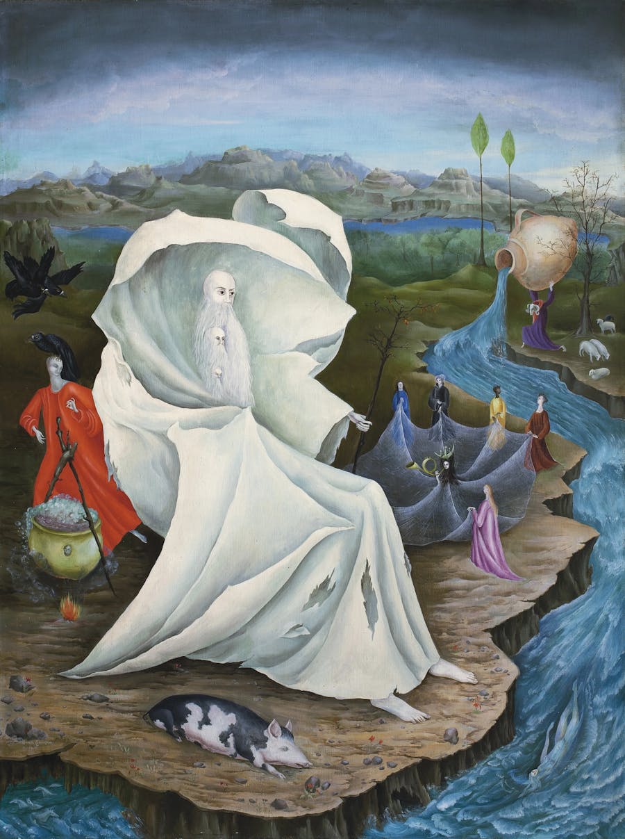 Leonora Carrington, La tentation de saint Antoine. Huile sur toile, 1945. Image © Sotheby's
