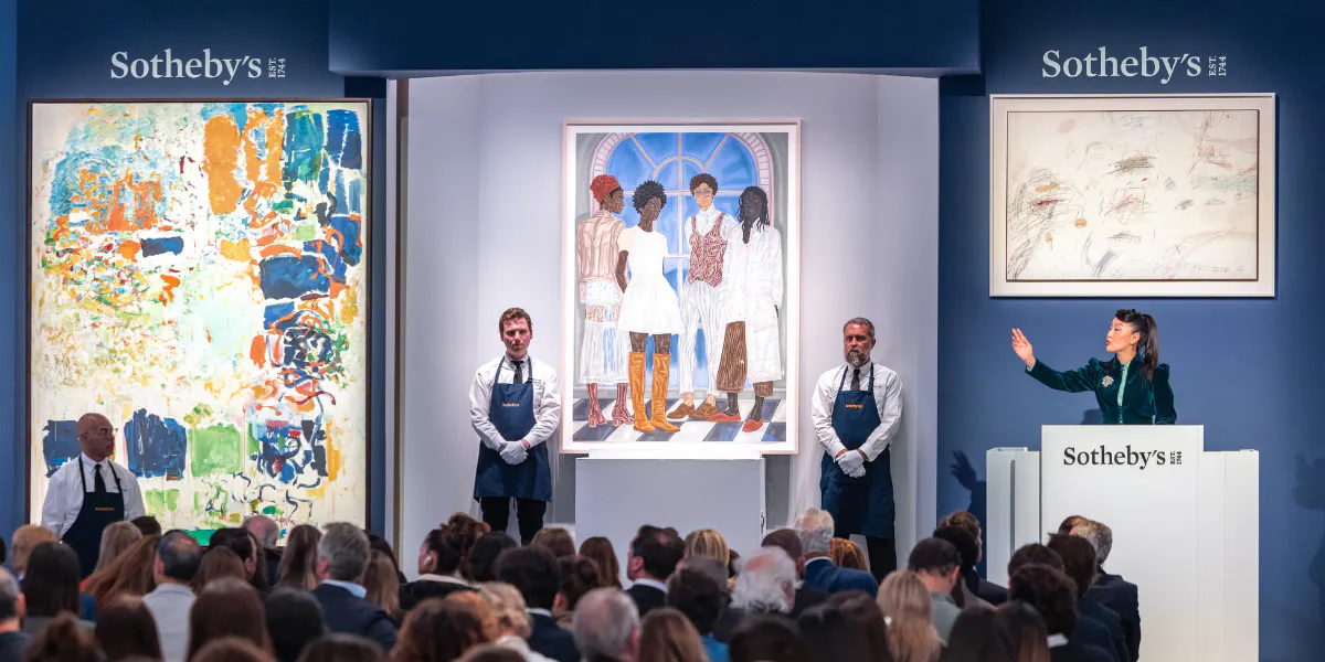 Veduta dell'asta serale contemporanea di Sotheby's del 13 maggio. Foto © Sotheby's