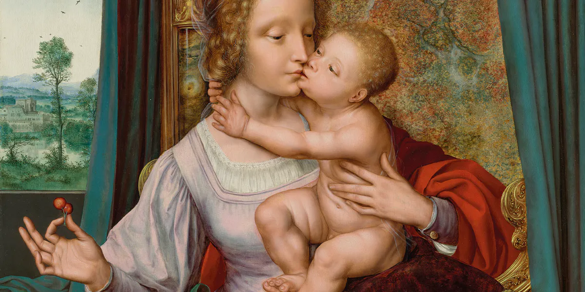 La "Vergine con ciliegie" di Quentin Metsys è il lotto principale dell'asta di Christie's "Old Masters Part I", che si terrà a Londra il 2 luglio. Foto © Christie's (dettaglio)