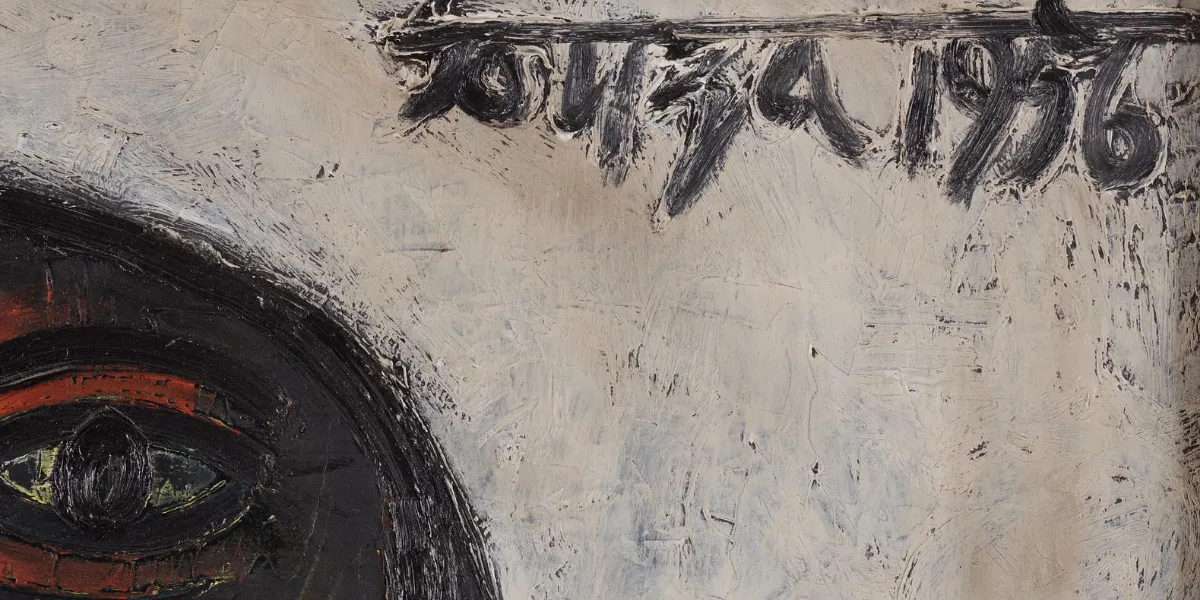 Francis Newton Souza, Portrait of a Man, panel 99 x 61 cm, 1956. Photo © Bukowskis (detail)