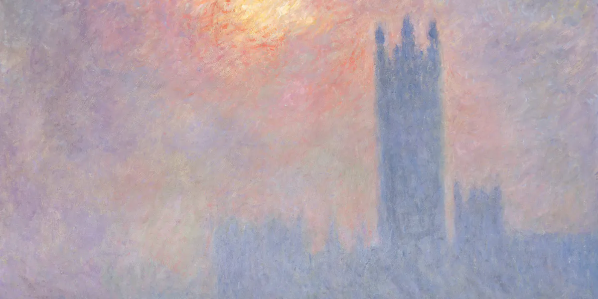 Claude Monet (1840-1926), Londra, Parlamento. Sole nella nebbia, 1904, olio su tela, Musée d'Orsay, Parigi. Foto © Grand Palais RMN (musée d’Orsay) / Hervé Lewandowski (dettaglio)