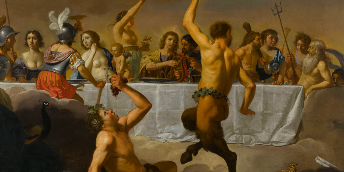 Jan van Bijlert (um 1598-1671), Festmahl der Götter, ca. 1630er Jahre, Öl/Lwd., 110 x 104 cm, Musée Magnin, Dijon. Foto CC0 (Detail)