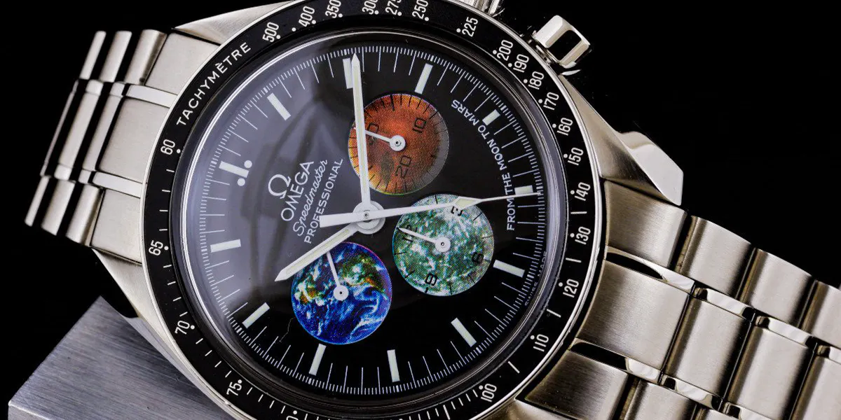 Omega Speedmaster Professional 'From The Moon To Mars', Rif. 3577.50.00. Cal. 1861, Acciaio inossidabile. Foto © Catawiki (dettaglio)