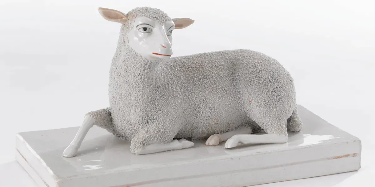 Lamm aus Staffordshire-Keramik, spätes 19. Jh. Foto © Sotheby's (Detail)