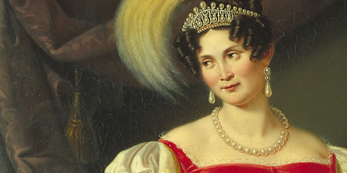 Julie von Egloffstein (1792-1869), Queen Therese of Bavaria, 1836, Wittelsbach Equalization Fund. Photo in the public domain (detail)
