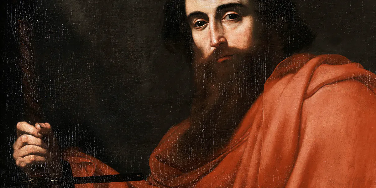 Jusepe de Ribera, genannt „lo Spagnoletto“ (1588/91 Xàtiva/Valencia - 1652 Neapel), Der Apostel Paulus, Öl/Lwd., 130,3 x 104,5 cm, in mit reliefierten Ornamenten verziertem Rahmen. Foto © Hampel (Detail)