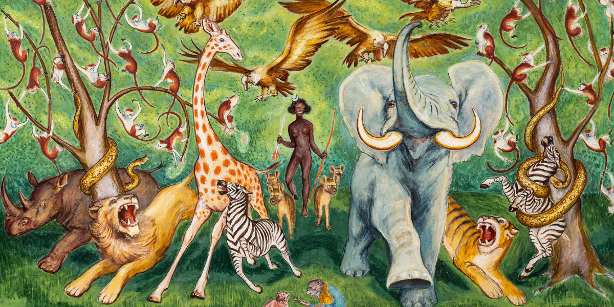 Nils Dardel (1888-1943), ‘Svarta Diana’, 1929, gouache på papper, 60 x 100. Foto © Grev Wedels Plass Auksjoner (detalj)