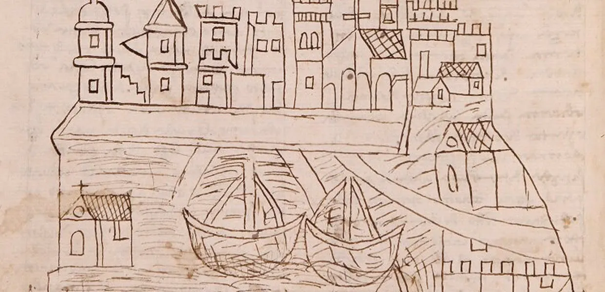 The oldest known view of the city of Venice, dating from the 14th century (detail), image © St Andrews University / Ministero per i beni e le attività culturali e per il turismo / Biblioteca Nazionale Centrale, Florence