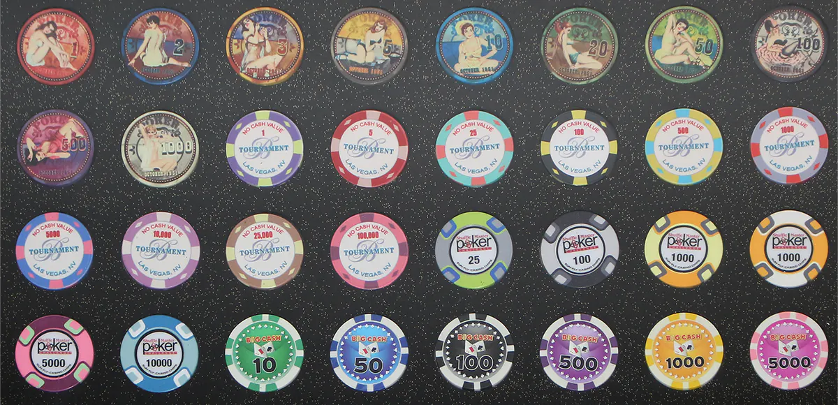 Grosse Sammlung von über 4500 Casino-Jetons. Foto © Kiefer Buch- und Kunstauktionen (Detail)