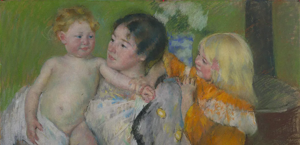 Mary Cassatt, Dopo il bagno. 1901, olio su tela. Immagine di pubblico dominio (dettaglio)