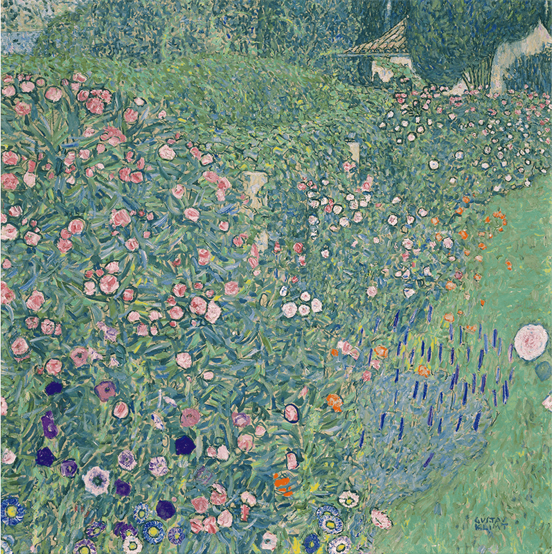 Gustav Klimt (1862-1918), Italian Garden, 1913, oil on canvas, 110 × 110 cm. Public domain image