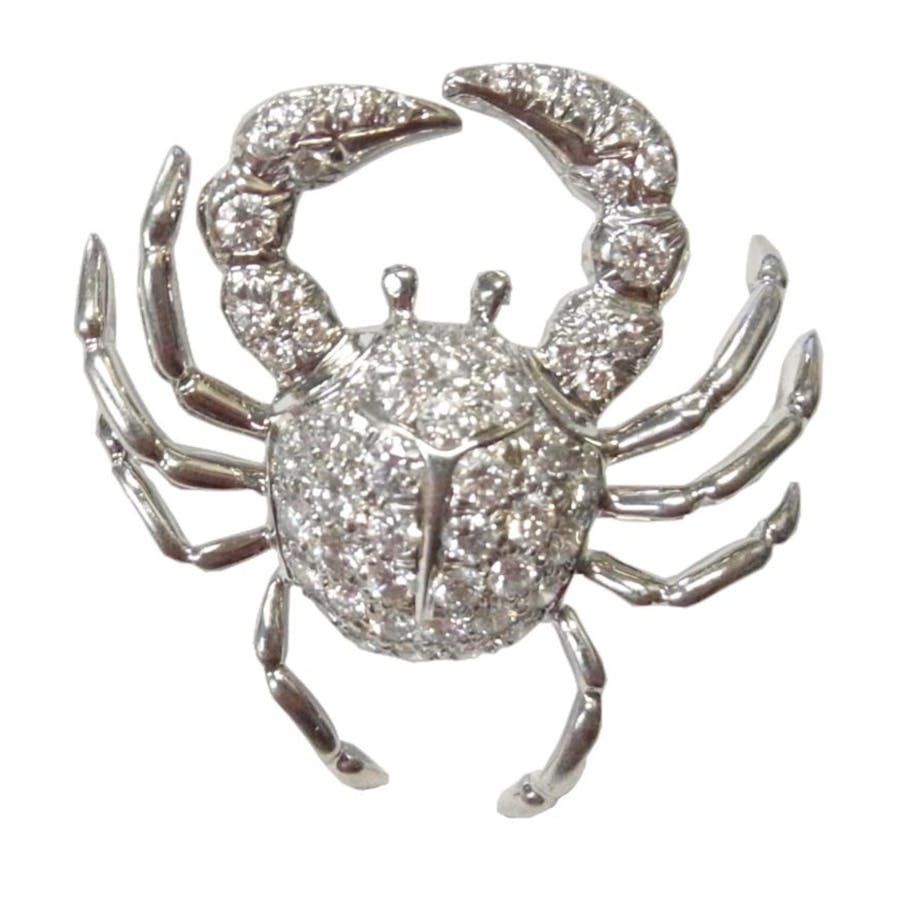 Tiffany & Co., Platinum, 1ctw Diamond Pave, Cancer/Crab Brooch. Image © Hess Fine Auctions

