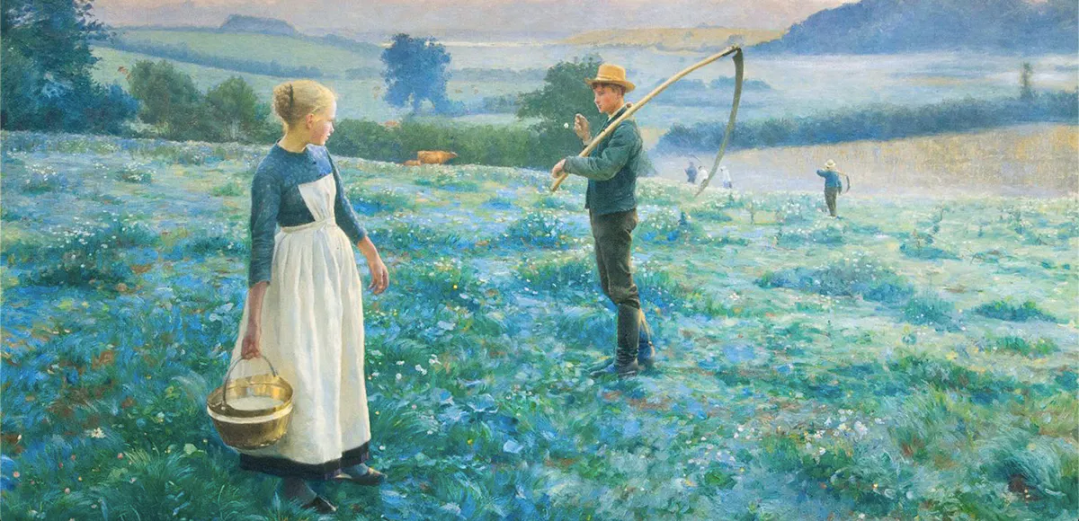 Hans Olde (1855 Süderau - 1917 Kassel), Vor Sonnenaufgang, Öl/Lwd., signiert und datiert, 1888 | Foto: © Stahl (Detail)