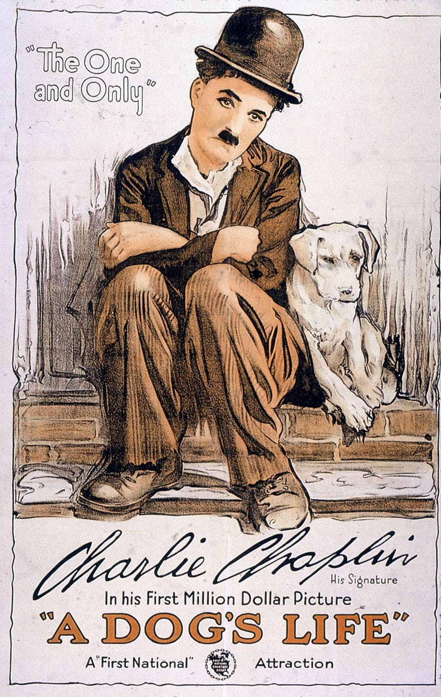 Charlie Chaplin's Movie Poster 'Dog's Life' (1918). Photo public domain