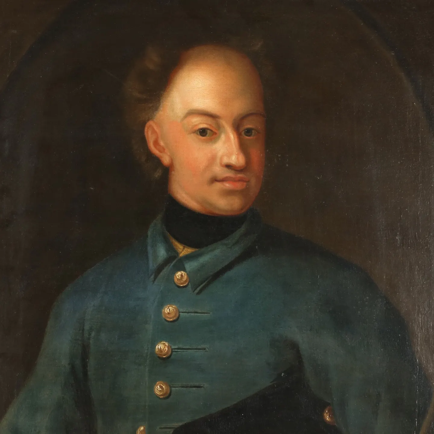 En fin porträttmålning av sveriges kung Karl XII. Tavlan är tillskriven David von Krafft. Foto @ Kanonauktioner