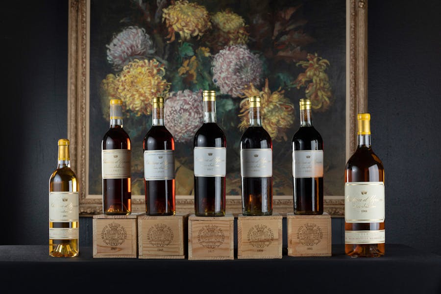 The Château d’Yquem 1892-2010 NFT. The  extraordinary Château d’Yquem collection consists of 184 bottles of the much acclaimed, rare vintages 1892 through to 2010. Photo © Strauss & Co