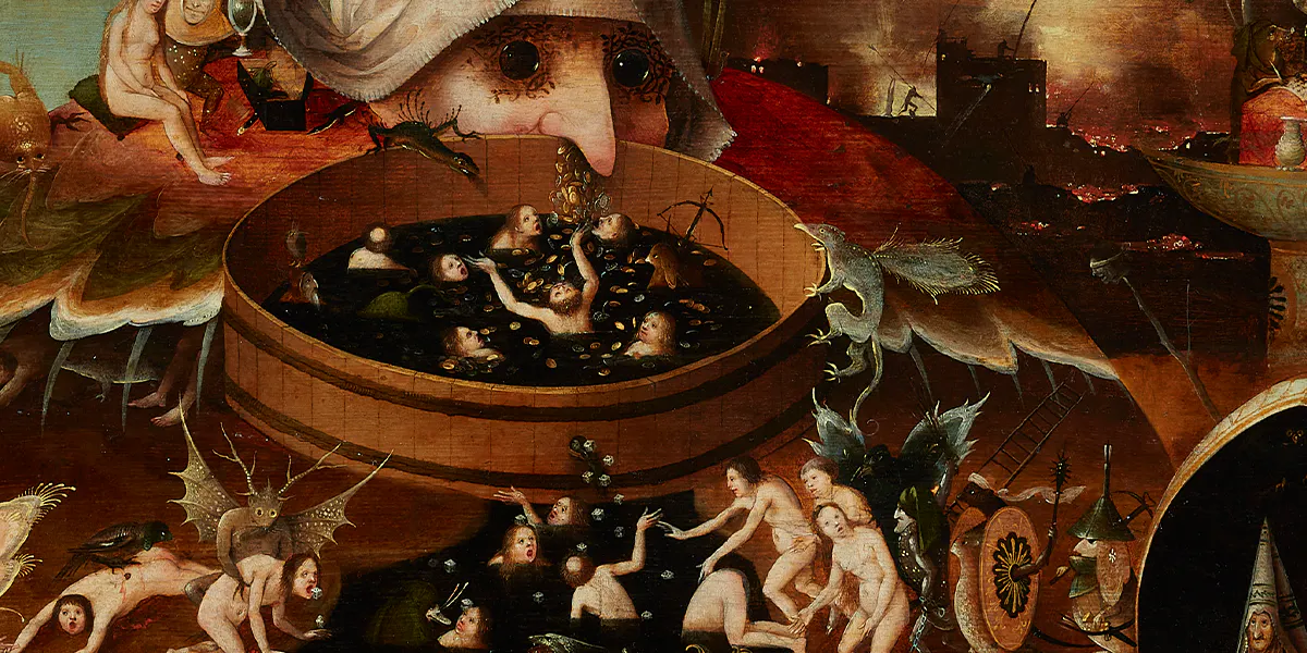 Hieronymus Bosch, Nachfolge, Vision des Tondalus, Öl/Holz (parkettiert), 53,5 x 71 cm. Foto © Lempertz (Detail)