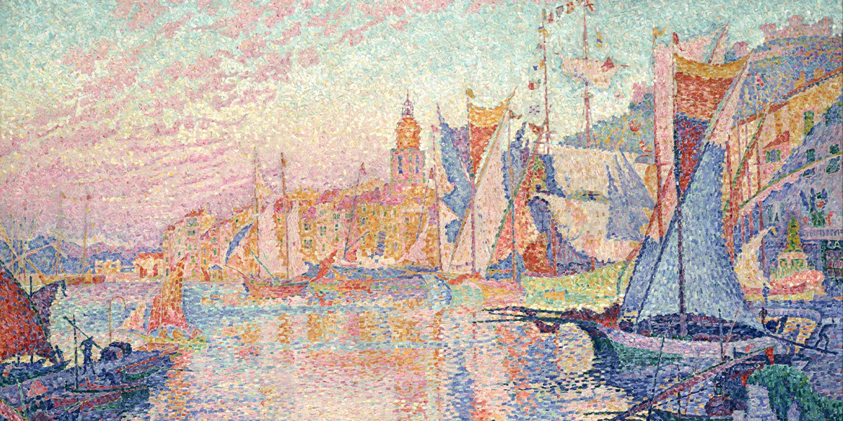 Paul Signac, Der Hafen von Saint-Tropez, 1901, Öl/Lwd. Foto gemeinfrei (Detail)