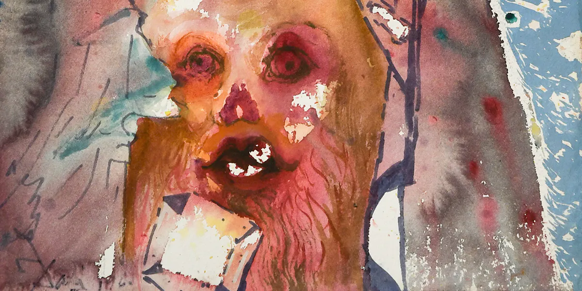 Salvador Dalí, Vecchio Sultano, signiert, Aquarell und Filzstift, 38 x 29 cm. Foto © Cheffins (Detail)