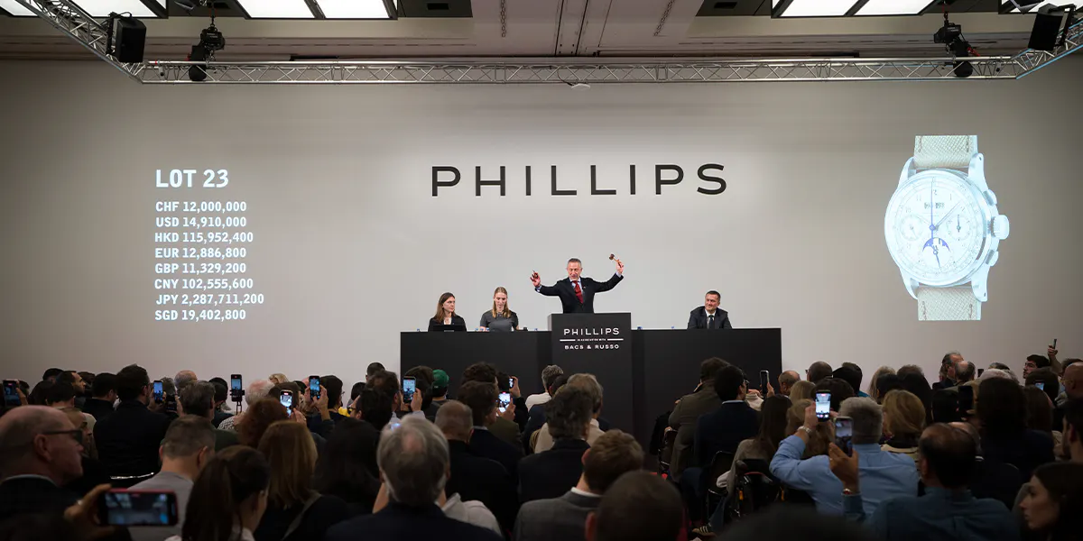 L'8 e il 9 novembre, Phillips, in collaborazione con Bacs & Russo, ha presentato l'asta "Orologi: Decade One (2015–2025)" a Ginevra. Foto © Phillips - Joy Corthesy (dettaglio)