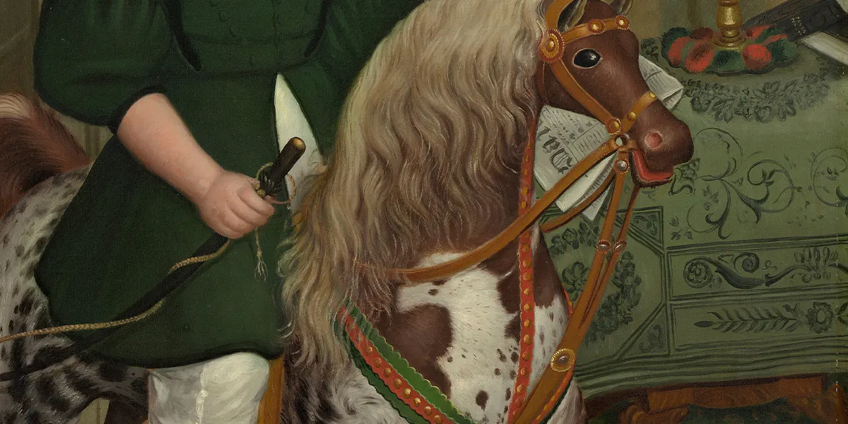 Robert Peckham (1785-1877), The Hobby Horse, um 1840, Öl/Lwd., 103,5 x 101,6 cm, National Gallery of Art, Washington, D.C. Foto gemeinfrei (Detail)