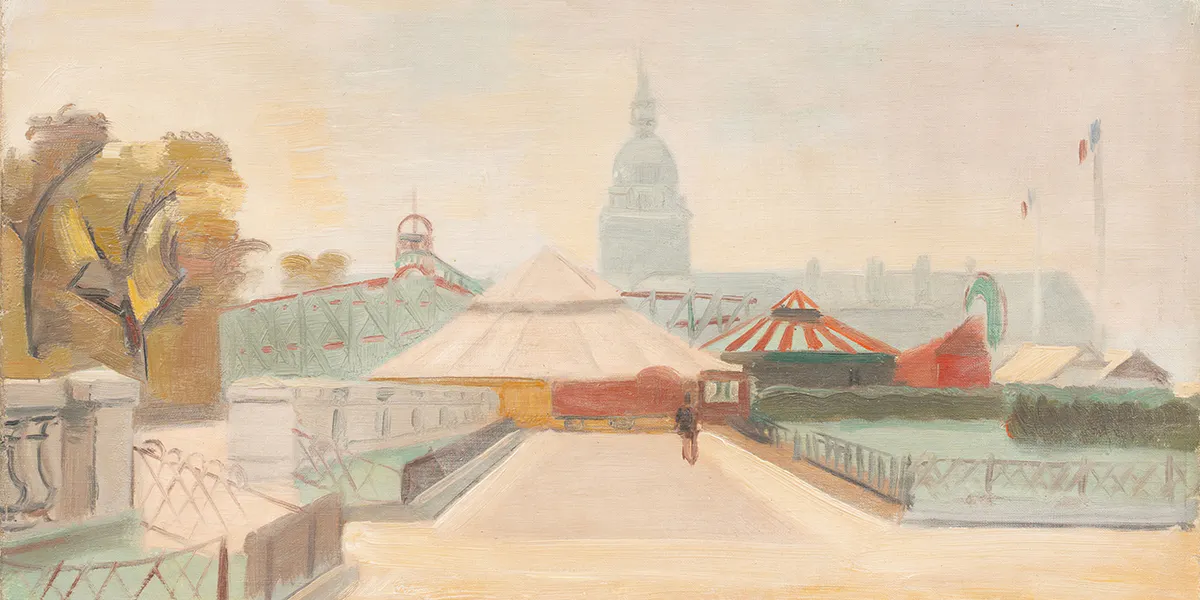André Lhote (1885 Bordeaux - 1962 Paris), La Fête aux Invalides, 1925, signiert, Öl/Lwd., 27 x 46 cm. Foto © Auktionshaus Stahl (Detail)