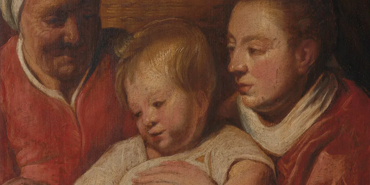 Jacob Jordaens, The Holy Family (detail), circa 1617-1618, image © MRBAB / KIK-IPRA
