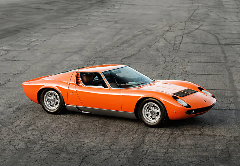 Gooding Christie's will host the Amelia Island Auctions on March 5 and 6, 2026, featuring a 1969 Lamborghini Miura P400 S. Image © Gooding Christie's